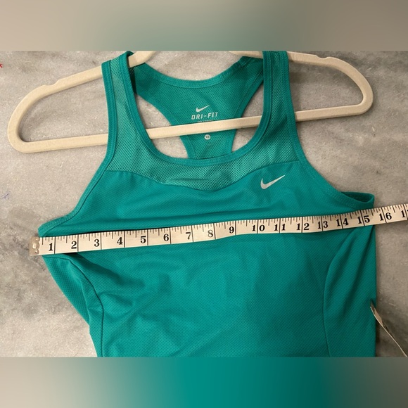 Nike Size XS Turquoise Dri-Fit Racerback Athletic Tank Top Zipper Pocket Running - Picture 7 of 11
